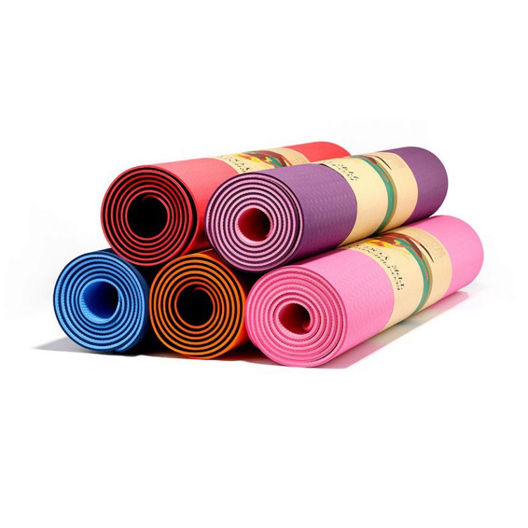 Thảm YOGA Chất Liệu TPE 2 Lớp Dày 6MM Chống Trơn Trượt Tập YOGA, GYM