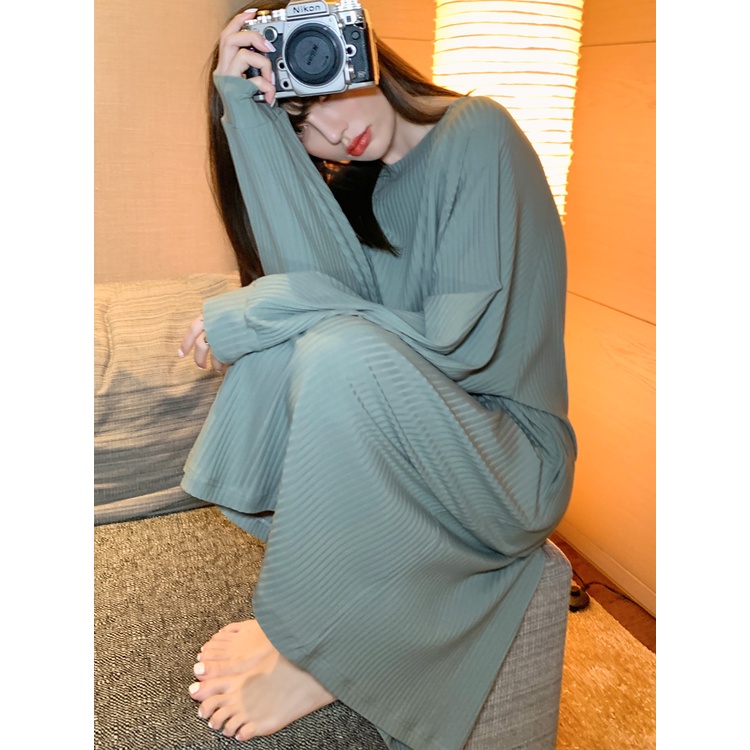 Đầm Ngủ Cotton Dài Tay Dáng Rộng Màu Trơn Thời Trang Xuân Thu Cho Mẹ Bầu | BigBuy360 - bigbuy360.vn