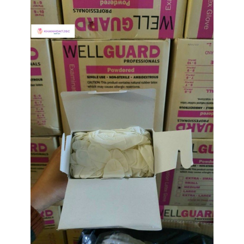 Găng tay y tế có bột Wellguard Size S, M, L