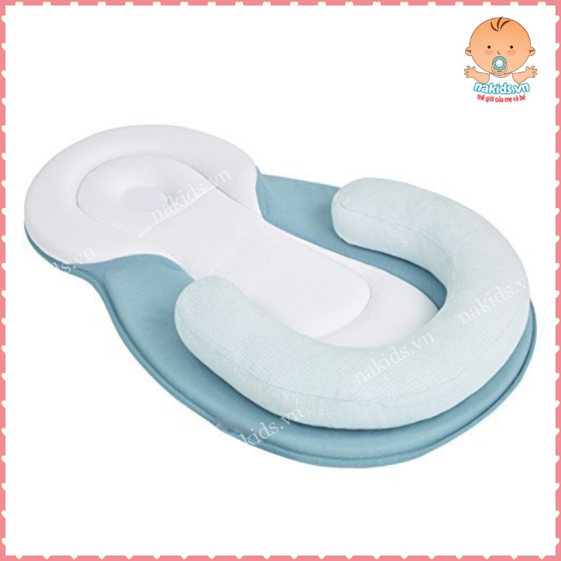 Đệm Ngủ Đúng Tư Thế Chống Trào Ngược, Giúp Bé Ngủ Ngoan - Gối Định Hình Chống Bẹt Đầu Cho Trẻ Sơ Sinh