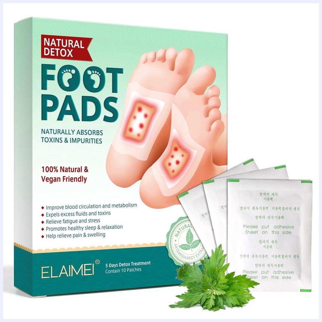 Set 10 Miếng Dán Bàn Chân Thải Độc Giảm Căng Thẳng Cải Thiện Giấc Ngủ
