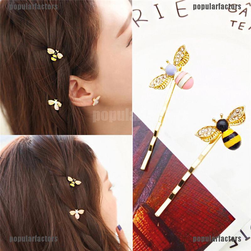 Kẹp Tóc Hình Chú Ong Đính Đá Dễ Thương Cho Nữ