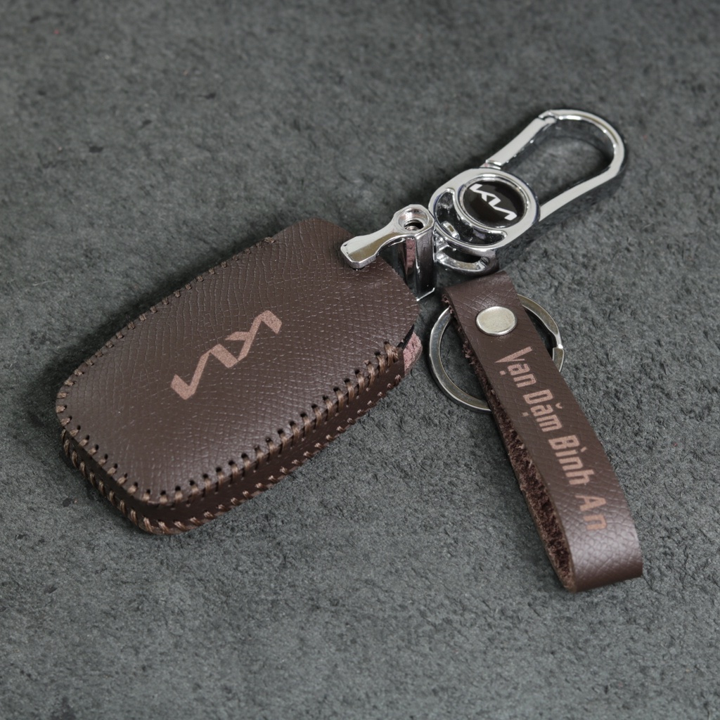 Bao da bọc ốp chìa khoá xe ô tô KIA Seltos Soluto Morning Cerato 2016-2018 da bò nhiều màu khâu thủ công KIA5