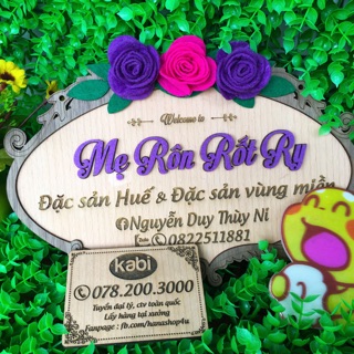 Combo 5 bảng gỗ tên shop