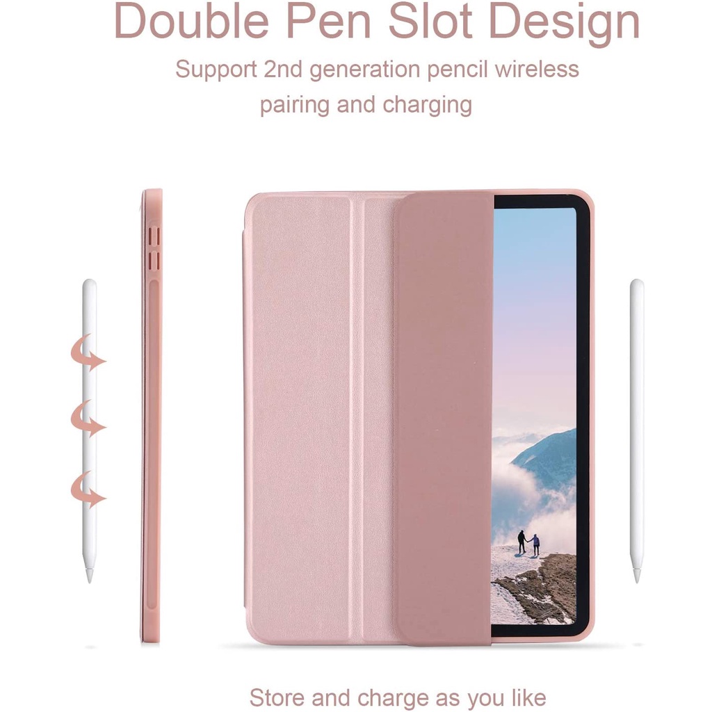Bao Da Máy Tính Bảng Thông Minh Có Khe Cắm Bút tương thích với iPad Air 4 Air 3 Pro 10.5 7/8/9th Gen 10.2 5/6th Gen 9.7 Mini 5