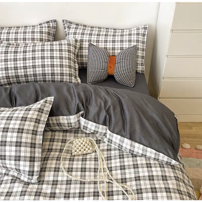 Shinbedding_ Set Cotton Poly Hoạ Tiết Xinh Xắn Dễ Thương (Set Vỏ Không Ruột)