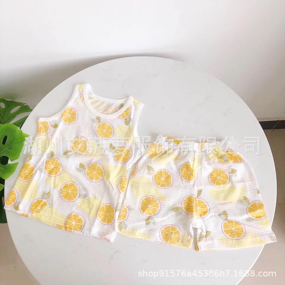 Bộ Ba Lỗ Cotton Thông Hơi Hàng Quảng Châu, Đồ Bộ Ba Lỗ Cho Bé size 73-110 từ 1-4 tuổi