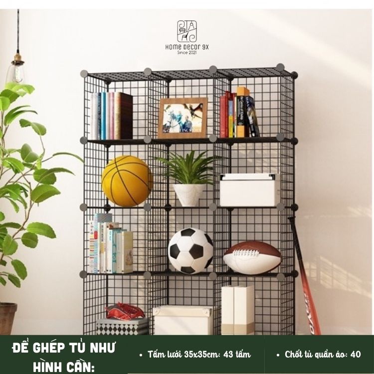 Tấm Lưới Sắt Thép Lắp Ghép Tủ Quần Áo, Giá Sách Kệ Tủ Văn Phòng Cao Cấp