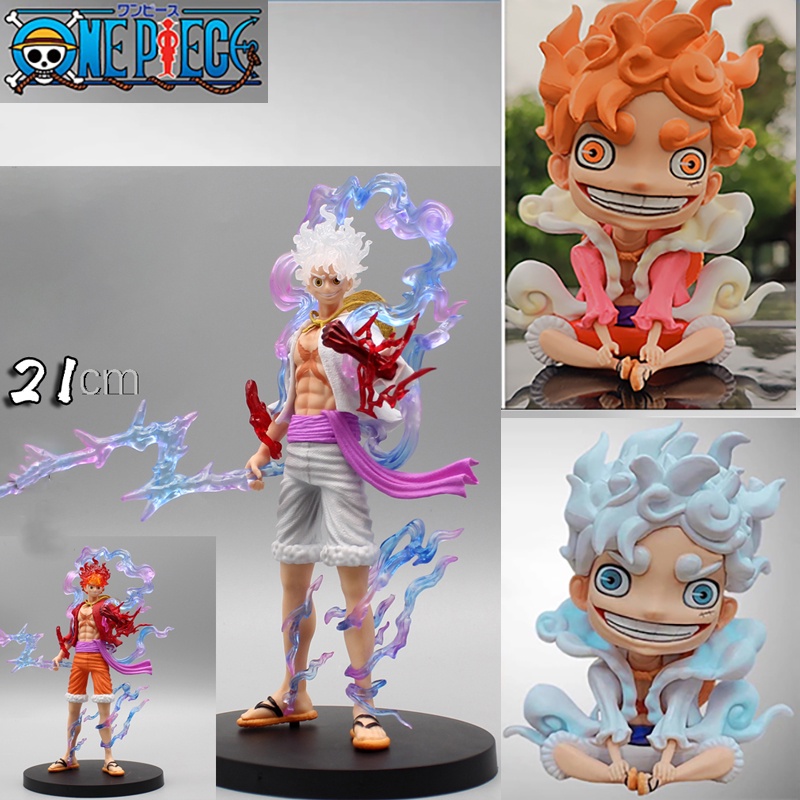 Mô Hình Nhân Vật Luffy Gear 5 Dễ Thương Bằng PVC 12CM