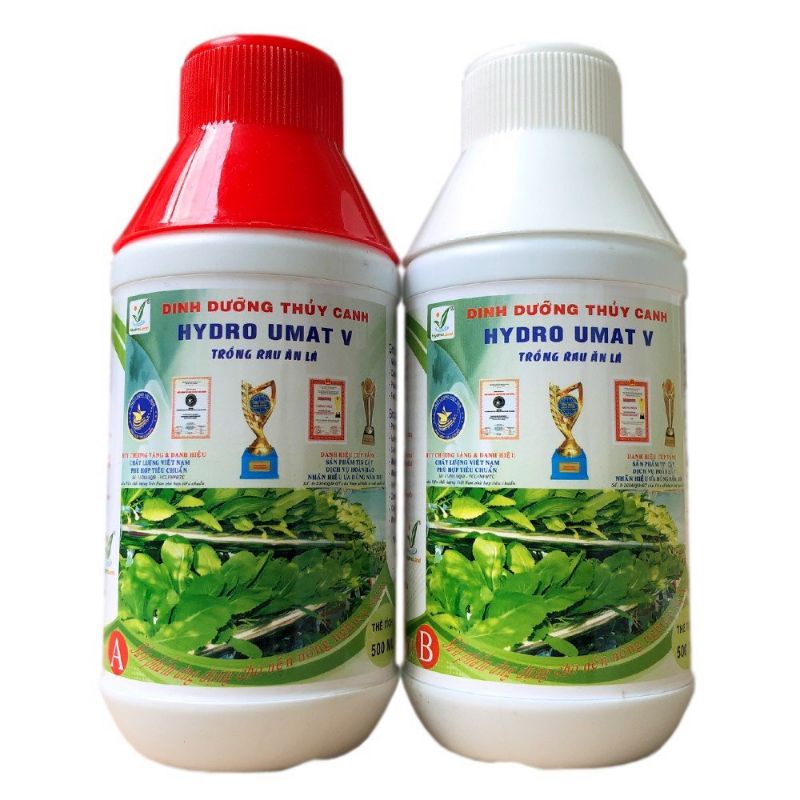 Combo dung dịch dinh dưỡng thủy canh HYDRO UMAT V chuyên dùng cho cây ăn lá