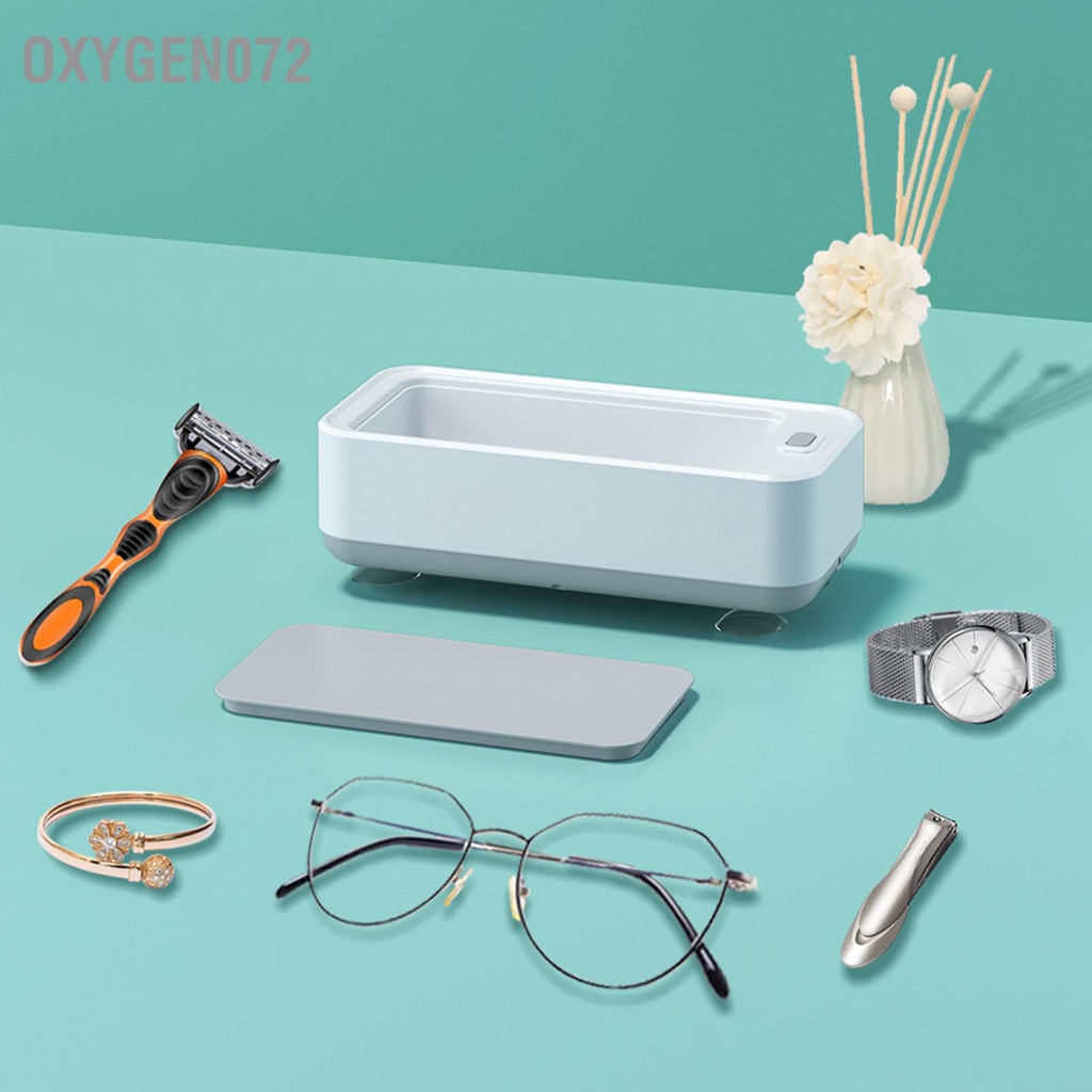 Oxygen072 Máy làm sạch bằng sóng siêu âm USB Sạc ngăn ngừa trượt kính cầm tay cho dây đeo đồng hồ trang sức