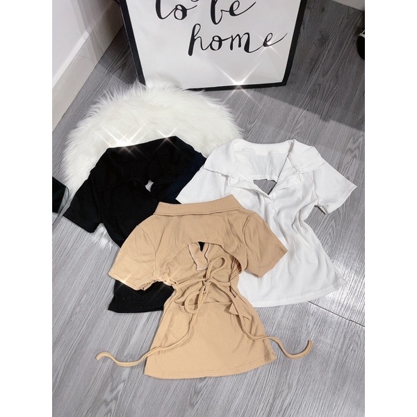 áo cổ trụ hở lưng - áo cột nơ lưng - carotshop | BigBuy360 - bigbuy360.vn