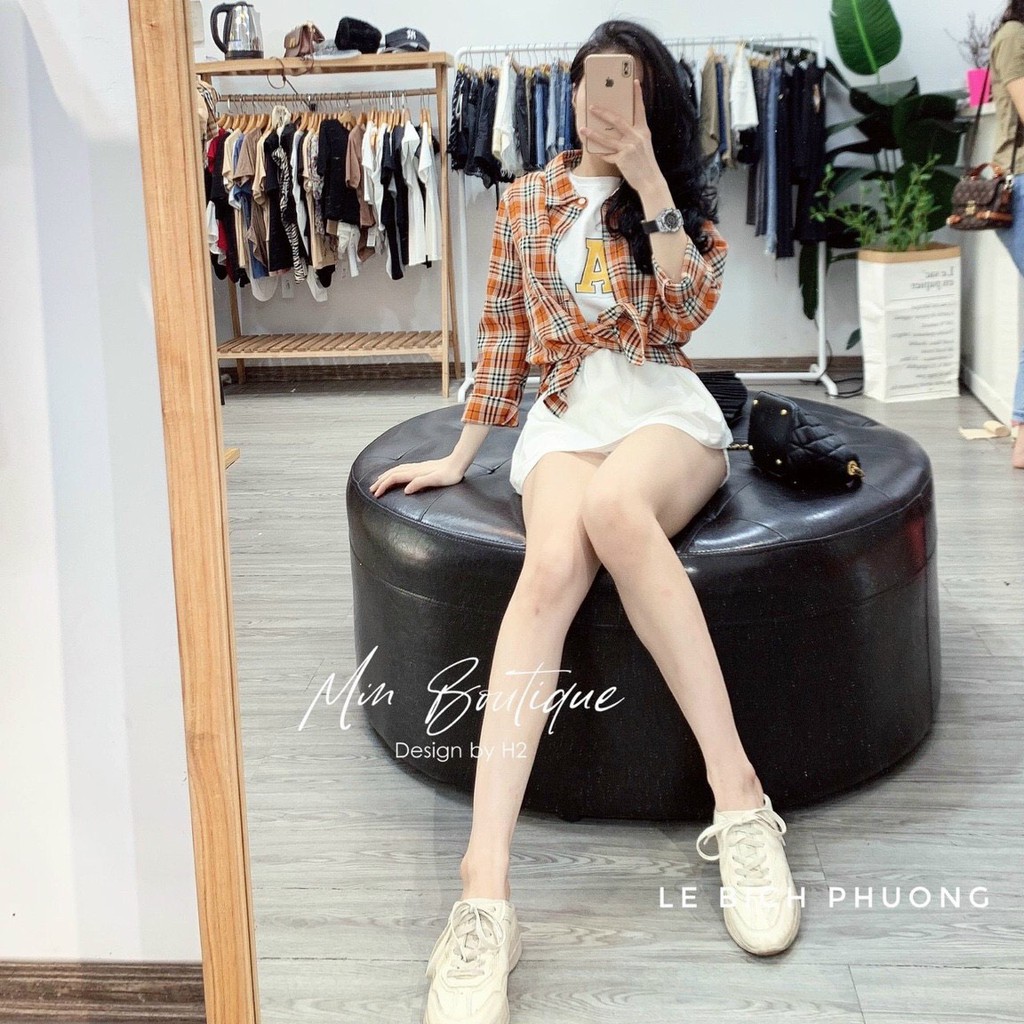 Set Áo Thun Form Rộng Kết Hợp Cùng Áo Sơmi Caro Chất Vải Cao Cấp Phong Cách Nặng Động Trẻ Trung Cho Chị Em Phụ Nữ | BigBuy360 - bigbuy360.vn