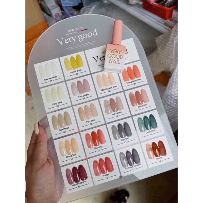 Set sơn gel hàn quốc 60 chai- VERY GOOD NAIL cao cấp tặng kèm bảng màu base top