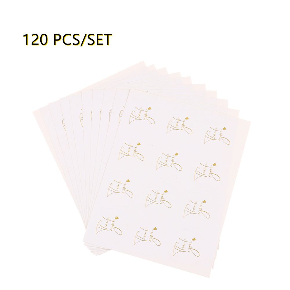 120 Miếng Dán Trang Trí Hình Tròn 1.37 Inch In Chữ Thank You Diy