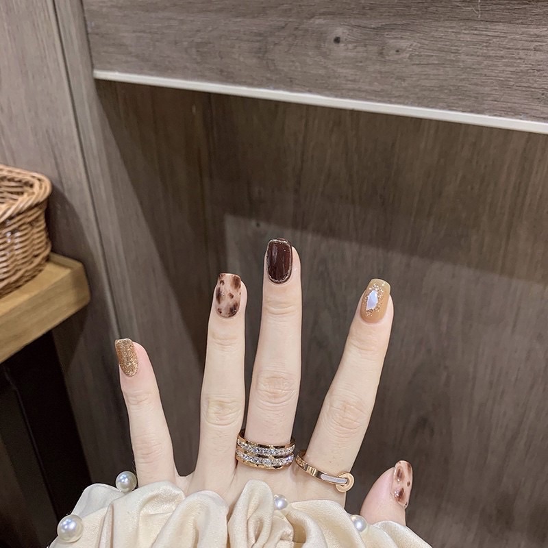 [Hàng có sẳn]Bộ 24 móng giả form ngắn hoạ tiết