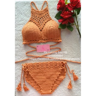 Freeship Bộ Bikini Len Móc Thời Trang 2018
