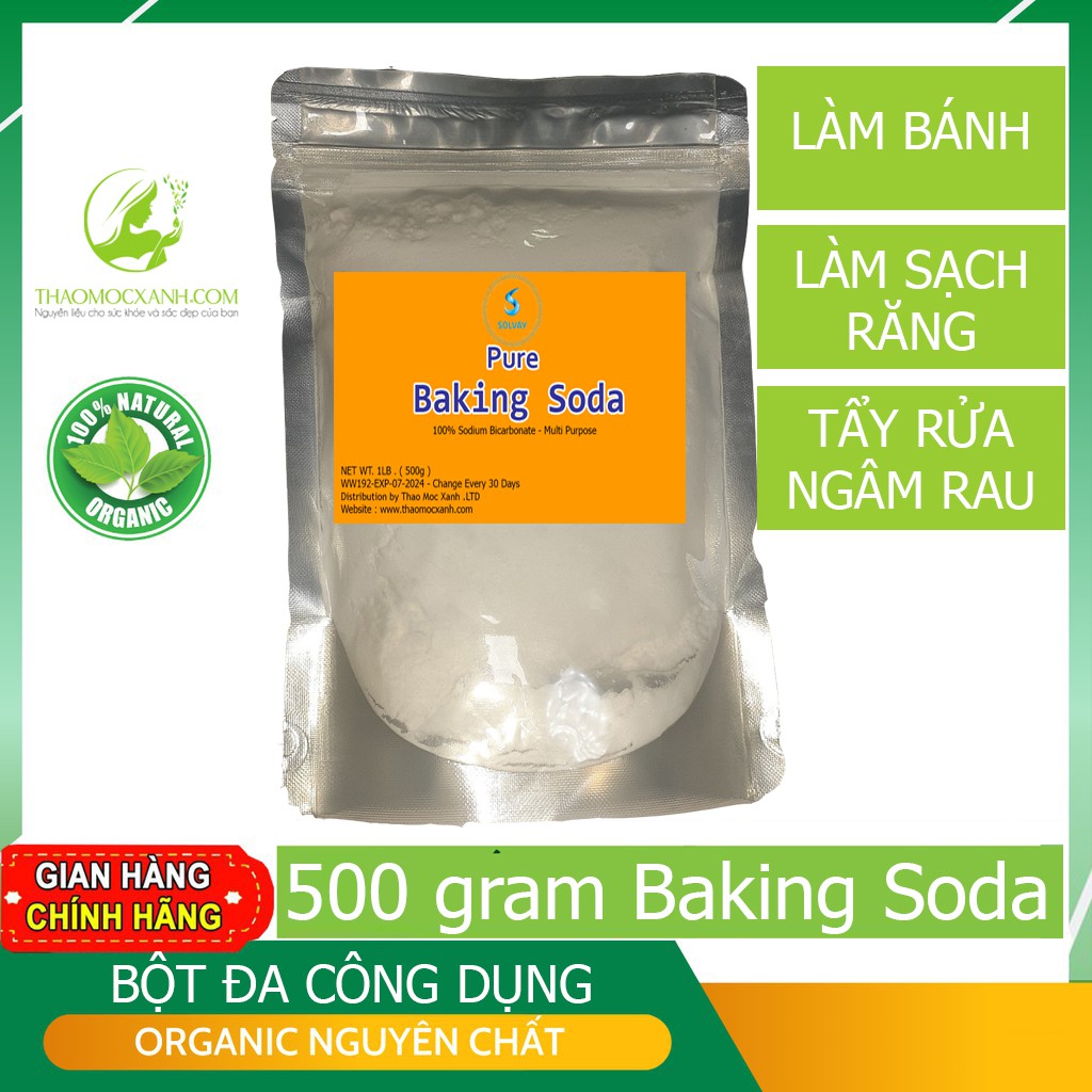 500 gram Baking Soda NHẬP KHẨU MỸ Bột Baking Soda làm trắng răng, làm bánh