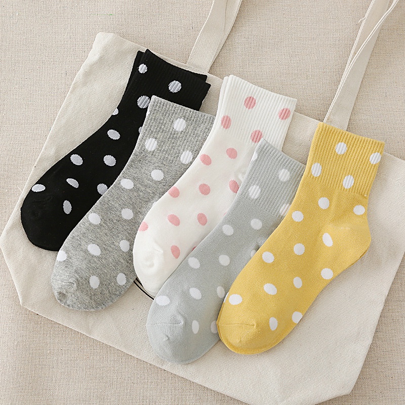 Vớ Cotton Chấm Bi Thoáng Khí WAFNHA D751 Cho Nữ