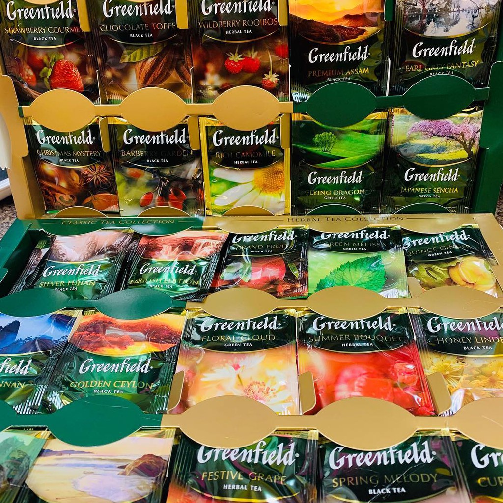 GREENFIELD HỘP QUÀ - HỘP TRÀ PREMIUM TEA COLLECTION 30 VỊ 120 GÓI