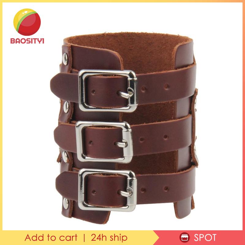 [Baosity1] Đai Da PU Đeo Cổ Tay Màu Đen