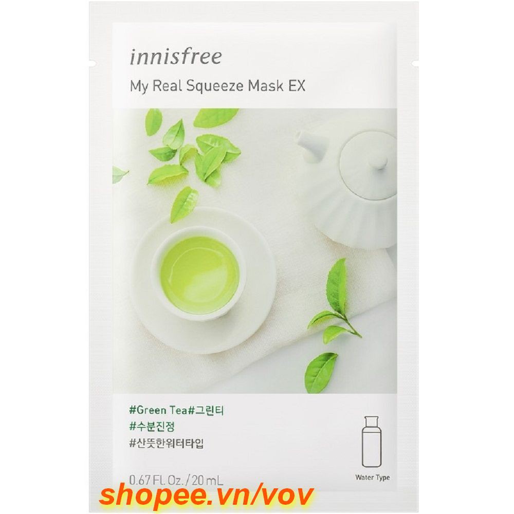 Mặt Nạ Trà Xanh Innisfree My Real Squeeze Mask Green Tea, vov Chuyên Hàng Hiệu Chính Hãng.