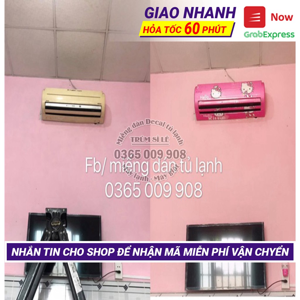 Decal dán máy lạnh điều hòa Hellokitty (Chất liệu cao cấp siêu bền)