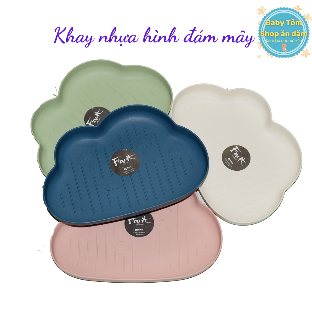 Khay nhựa hình đám mây, hình trái dứa, trái thơm cho bé ăn dặm, NPP Baby Tôm