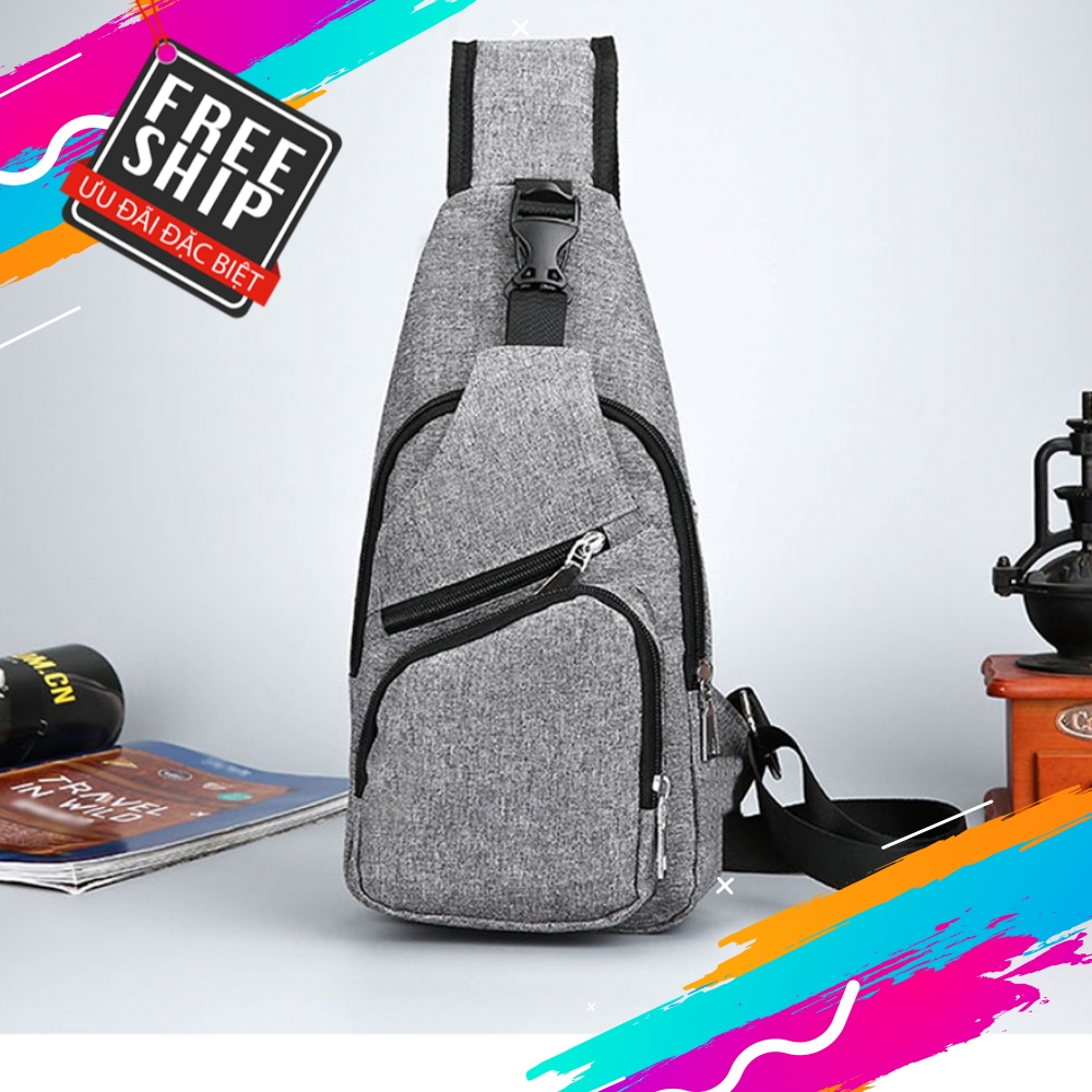 TÚI ĐEO CHÉO HÀN QUỐC KÈM SẠC NAM NỮ (05592)