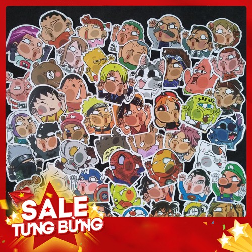 Bộ Sticker dán cao cấp chủ đề ÚP MẶT VÀO KÍNH - Dùng dán Xe, dán mũ bảo hiểm, dán Laptop... - Hàng nhập khẩu