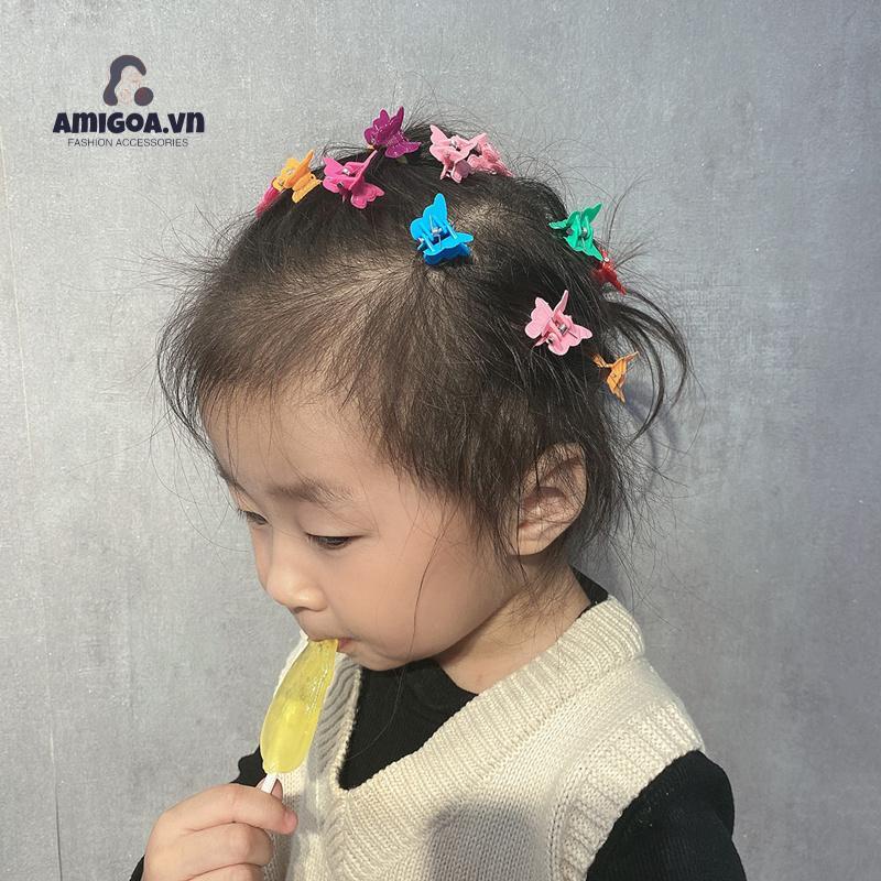 ✨✨Kẹp Tóc Mái Hình Bướm Đính Hoa Màu Kẹo Dễ Thương Cho Bé Gái