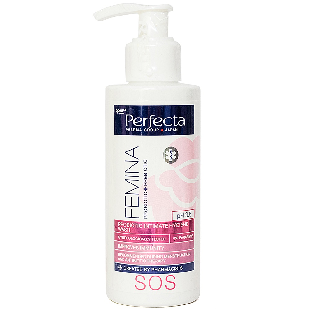 [TEM CTY] Dung dịch vệ sinh phụ nữ PERFECTA Femina SOS Probiotic 150ml Cải thiện hệ miễn dịch