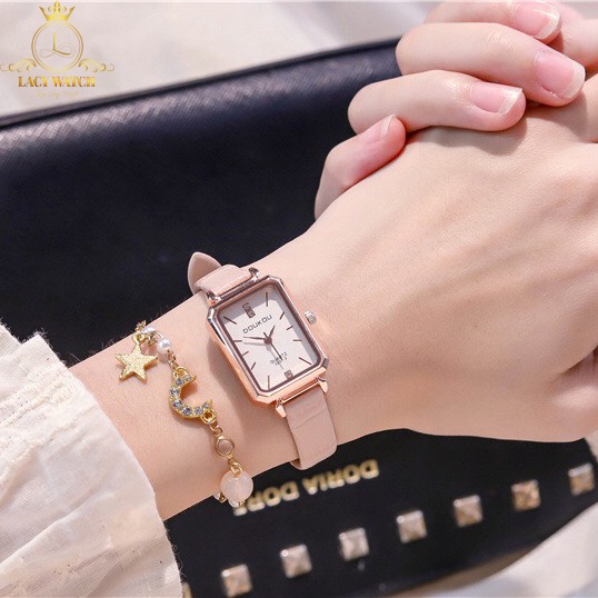 Đồng hồ nữ LaCy Watch đồng hồ đeo tay dây da mặt chữ nhật vạch số style retro DHDK0001 | BigBuy360 - bigbuy360.vn