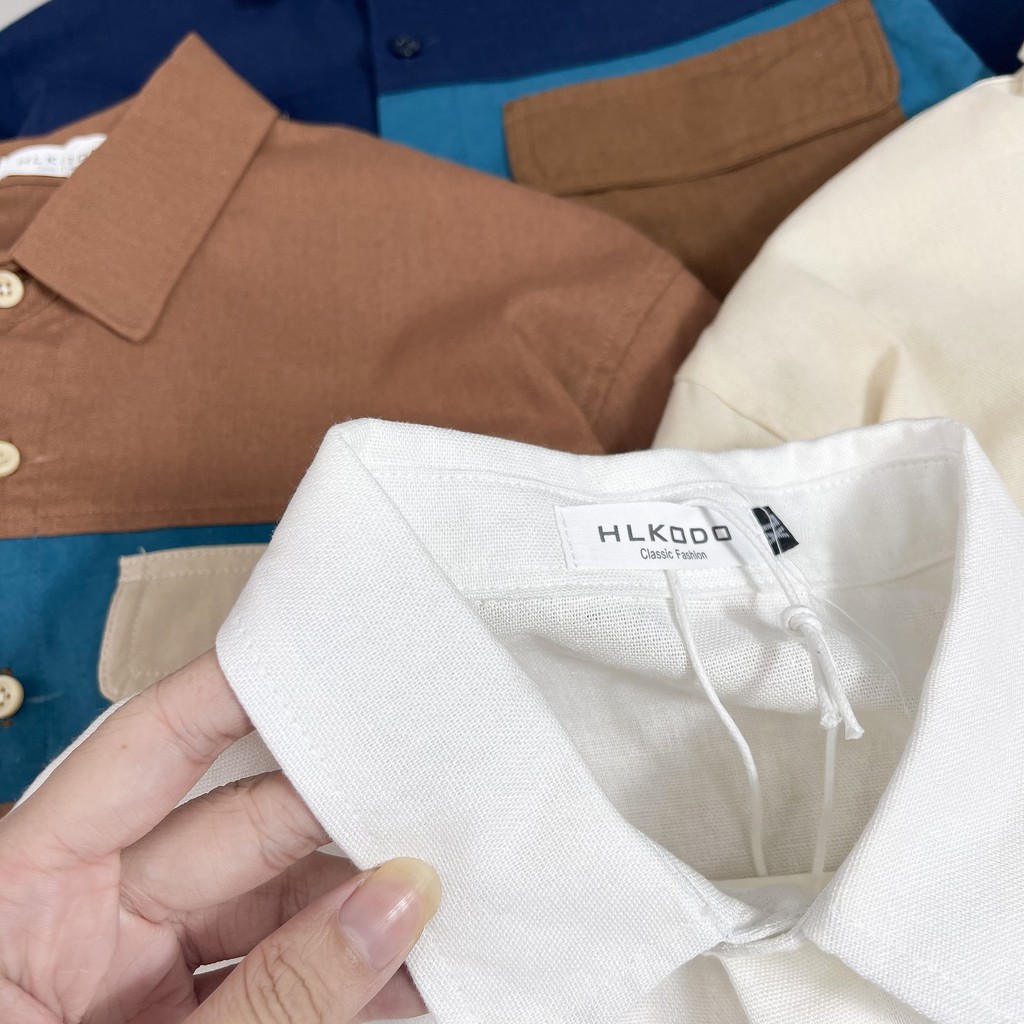 Áo sơ mi nam cổ bẻ phối túi ngực, form dáng Hàn Quốc, chất vải cotton thô pha đũi xuất xịn không nhăn - D. Faber | BigBuy360 - bigbuy360.vn