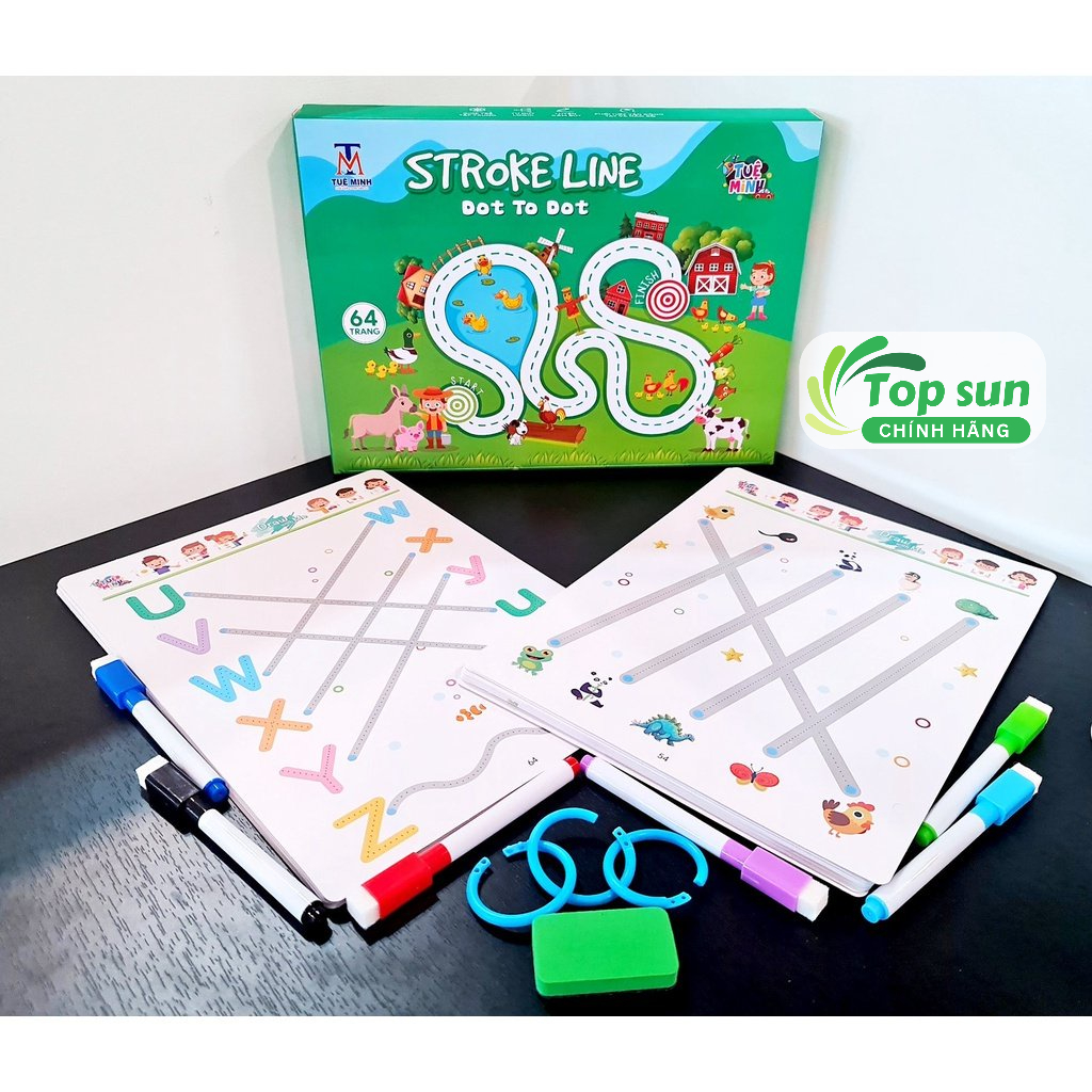 Sách vẽ tô xóa thông minh, Sách tập viết cho bé tập tô vẽ thông minh xóa được 68 trang cho bé 1-6 tuổi