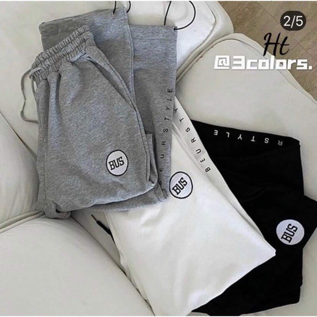 Quần bom Bus 3 màu 🆘 3 màu: đen, trắng , xám Chất liệu: da cá Form thụng có chốt chân dáng thể thao