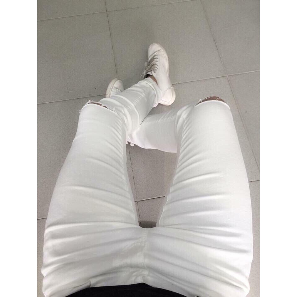 Quần Jean Nam Quần Jean Rách Jean Nam Wash Rách Mạnh Cao Cấp TRƠN RÁCH GỐI TS MON [Hàng Xưởng Giá Rẻ] | BigBuy360 - bigbuy360.vn