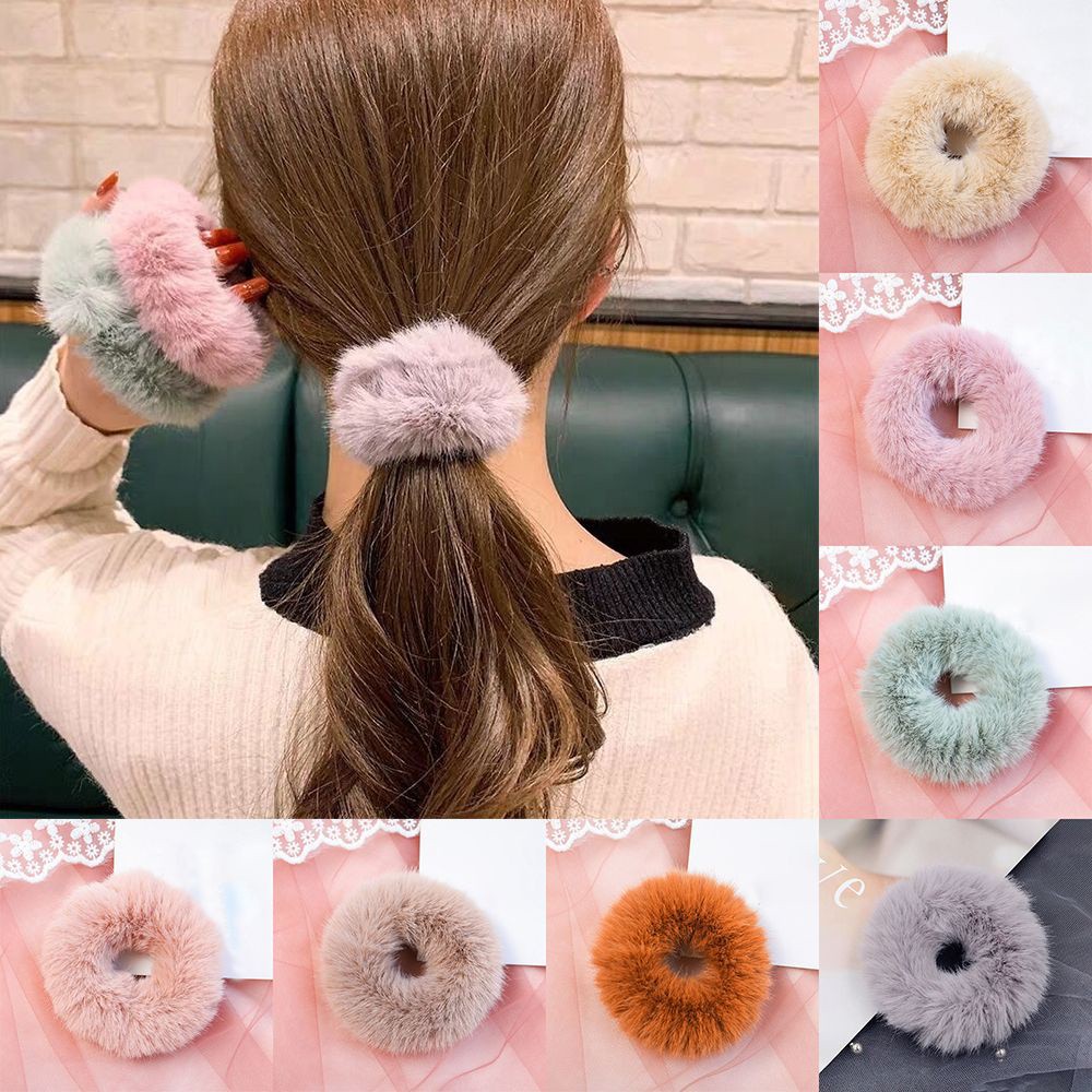 Dây Buộc Tóc Co Giãn Phối Lông Thỏ  Nhiều Màu Thời Trang Teen store TS791
