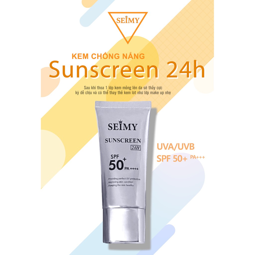 [CHÍNH HÃNG] Kem chống nắng dưỡng da dưỡng trắng Seimy - Sunscreen 24h - Kem dưỡng da chống nắng | BigBuy360 - bigbuy360.vn