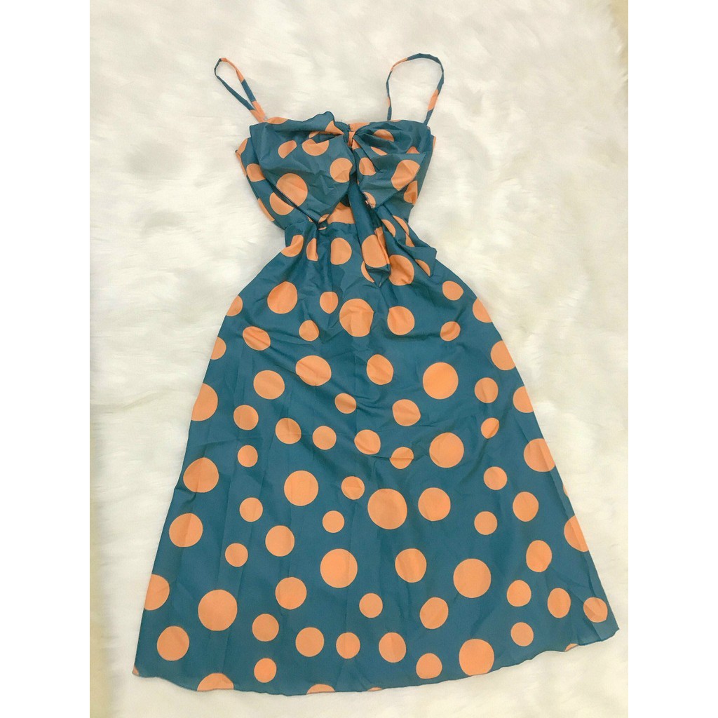 ĐẦM MAXI 2 DÂY NƠ NGỰC CHẤM BI, CÓ TÚI, CÓ MÚT NGỰC | BigBuy360 - bigbuy360.vn