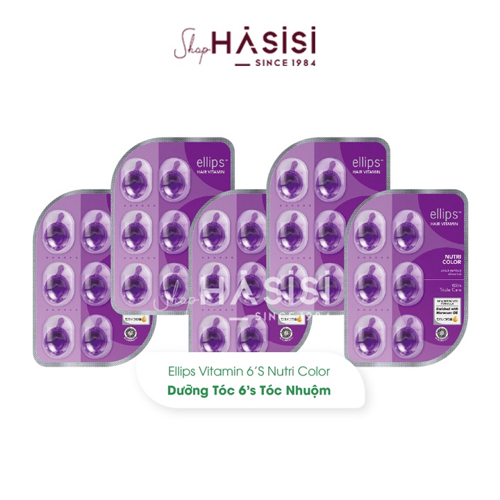 DẦU CÁ DƯỠNG TÓC ELLIPS - Hair Vitamin Nutri Color 6viên*1ml