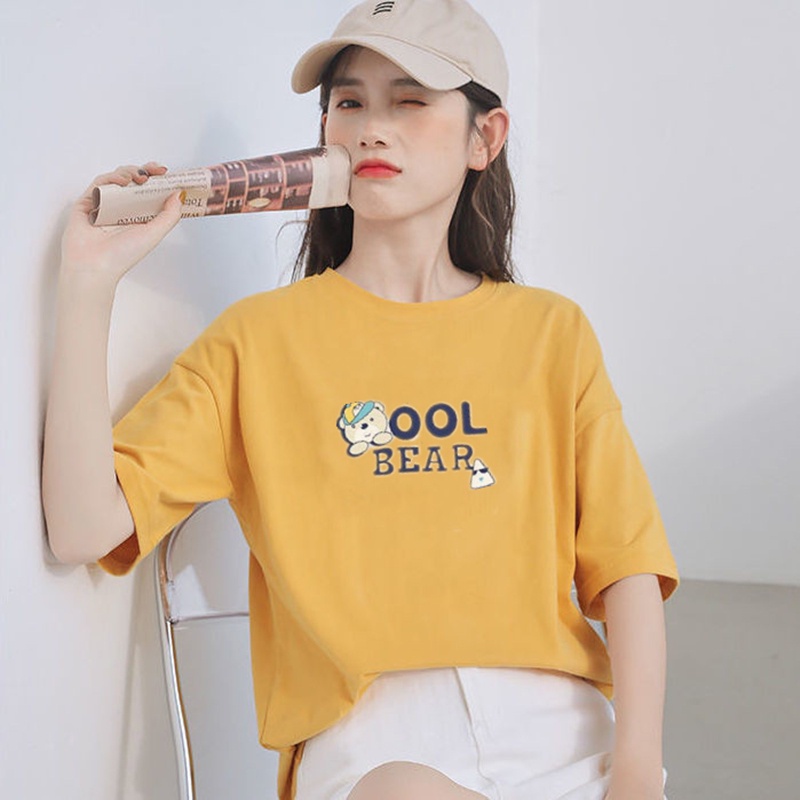 Korean version of loose fashion print trend short-sleeved T-shirt woman top