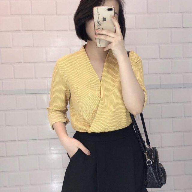 ÁO SƠMI CỔ V VẠT CHỒNG