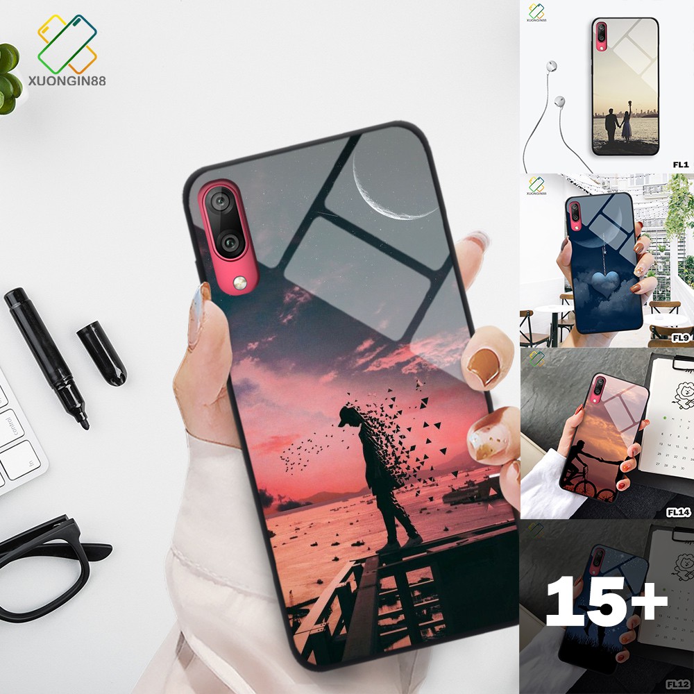 Ốp lưng Huawei Y7 Pro 2019 in 3D kính cường lực chủ đề tình yêu