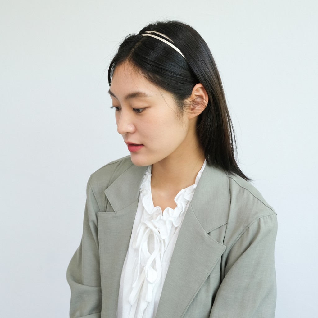 Glossy double headband - băng đô cài tóc đôi bọc vải lụa