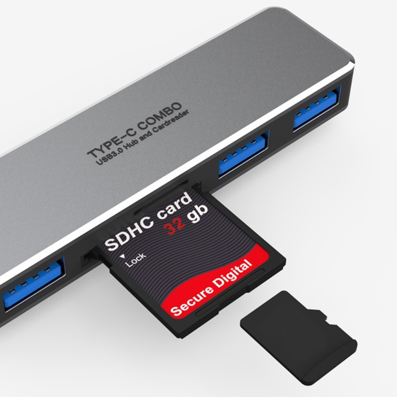 Bộ Chia Cổng USB Type C 5 Trong 1 Đọc Thẻ Nhớ SD TF