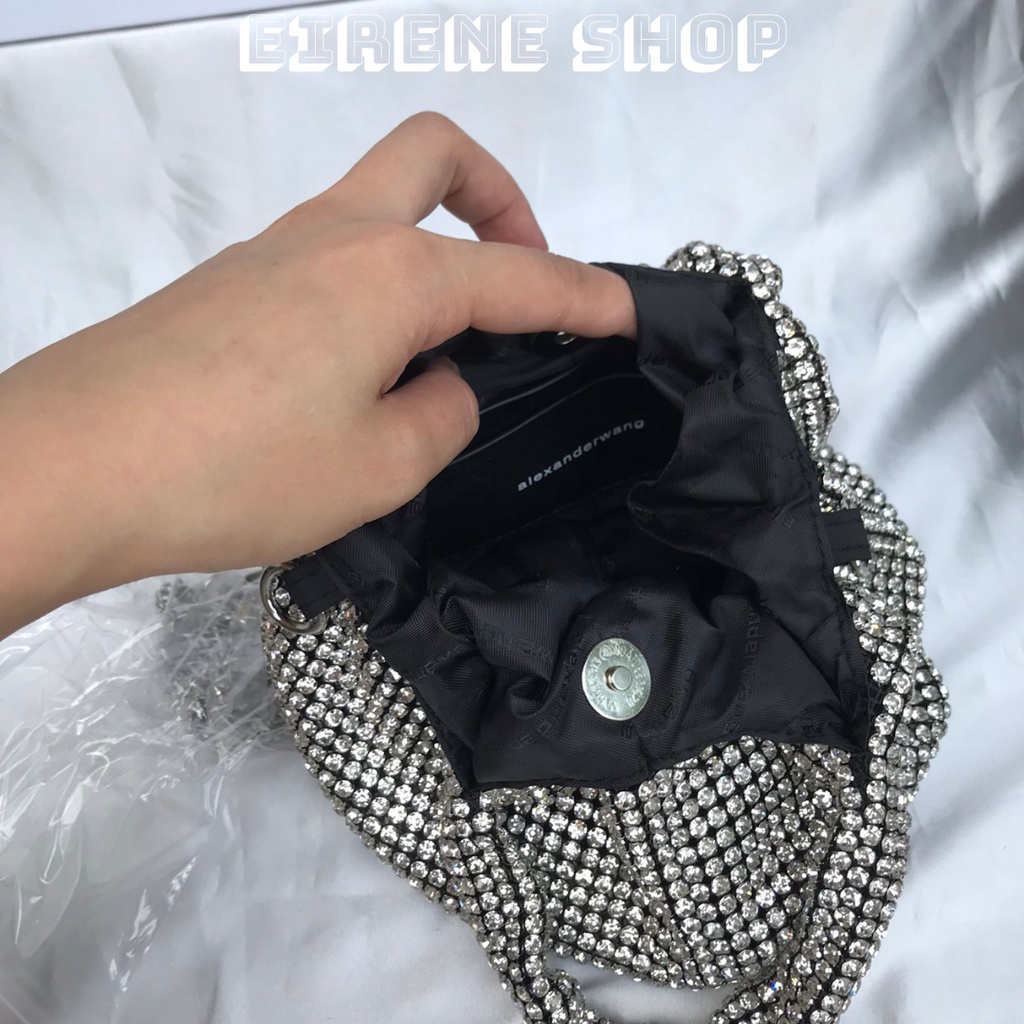 Túi xách đi tiệc cao cấp wang tote bucket đính đá lấp lánh hàng fullbox