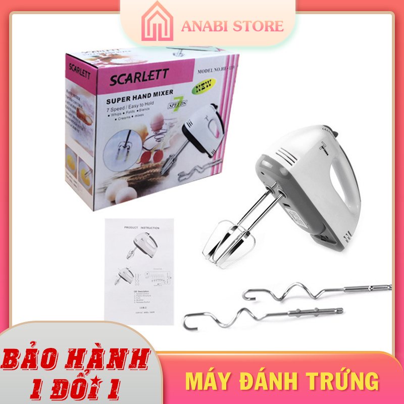 [Mã 44LIFESALE giảm 10% đơn 99K] Máy Đánh Trứng Cầm Tay 7 Tốc Độ Công Suất 180W ANABI