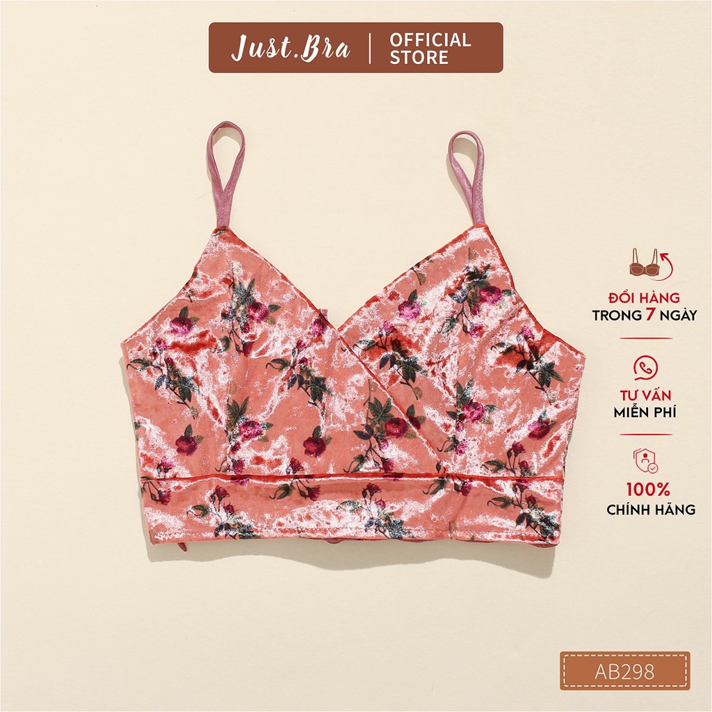 Áo bra Just Bra thiết kế dây đan lưng cách điệu, họa tiết hoa cổ diển AB298 thumbnail