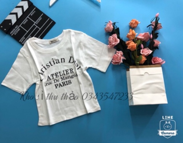 Croptop thêu chữ hình chụp thật kèm video